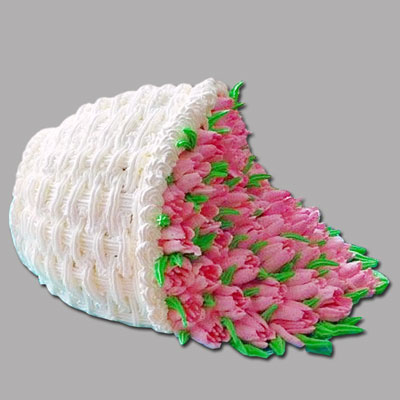 "Delicious Floral Bouquet Design Pineapple Cake - 3 kgs (Code F11) - Click here to View more details about this Product